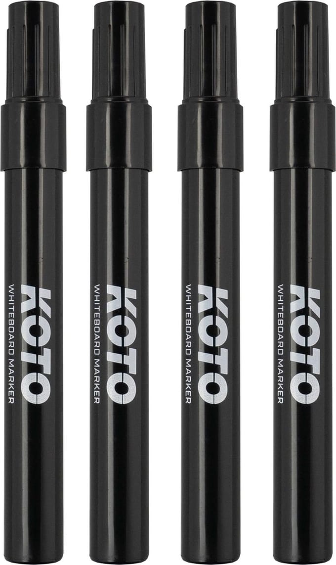KOTO Whiteboard Marker Black 4pcs