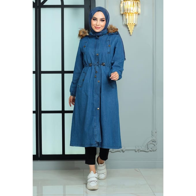Capuchon Denim Jasje Donker Denim