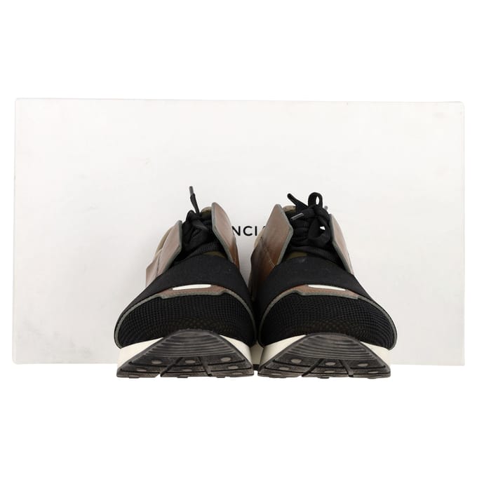 Balenciaga Race Runner Sneakers in Multicolor Leer en Suède