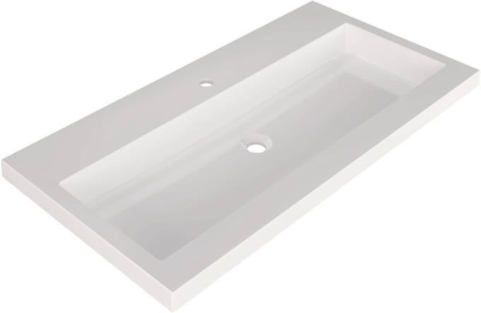 Saqu Straight Wastafel 1 kraangat 100,5x51,5x4 cm Glans Wit