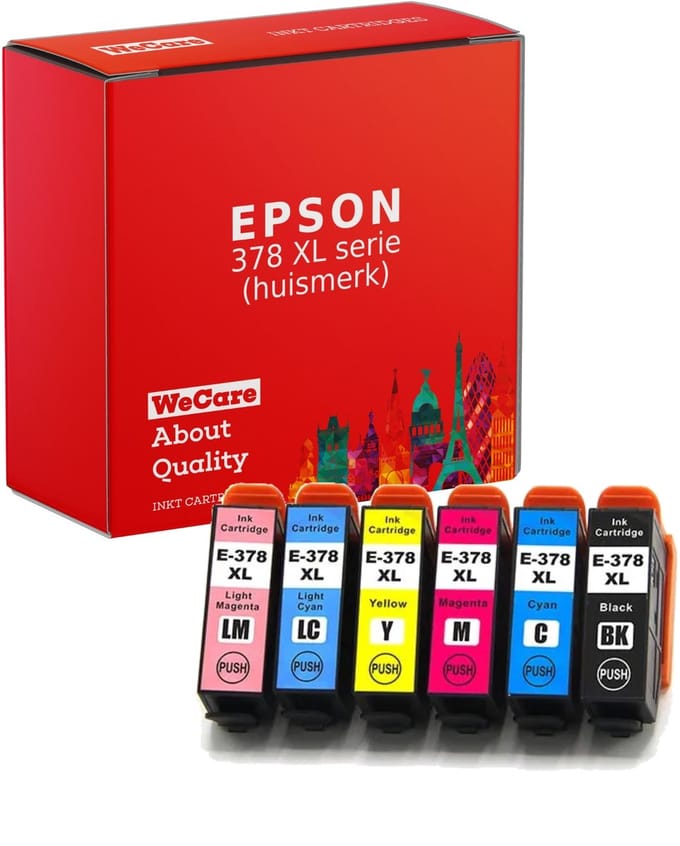 6-pack | Geschikt voor Epson 378XL inktcartridges - XP 8500 - 8505 - 8600 - 8605 - 8700