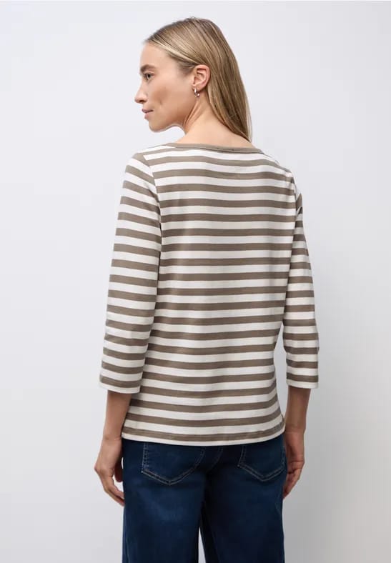 Gestreept boothals shirt