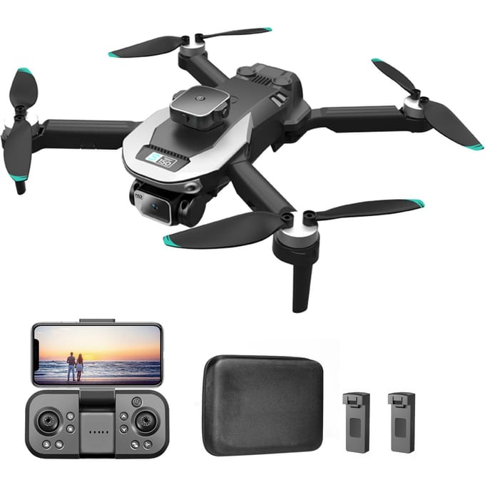Drone télécommandé avec caméra 8K, double caméra pour éviter les obstacles, WiFi FPV, moteur optique sans balais 2 battery noir