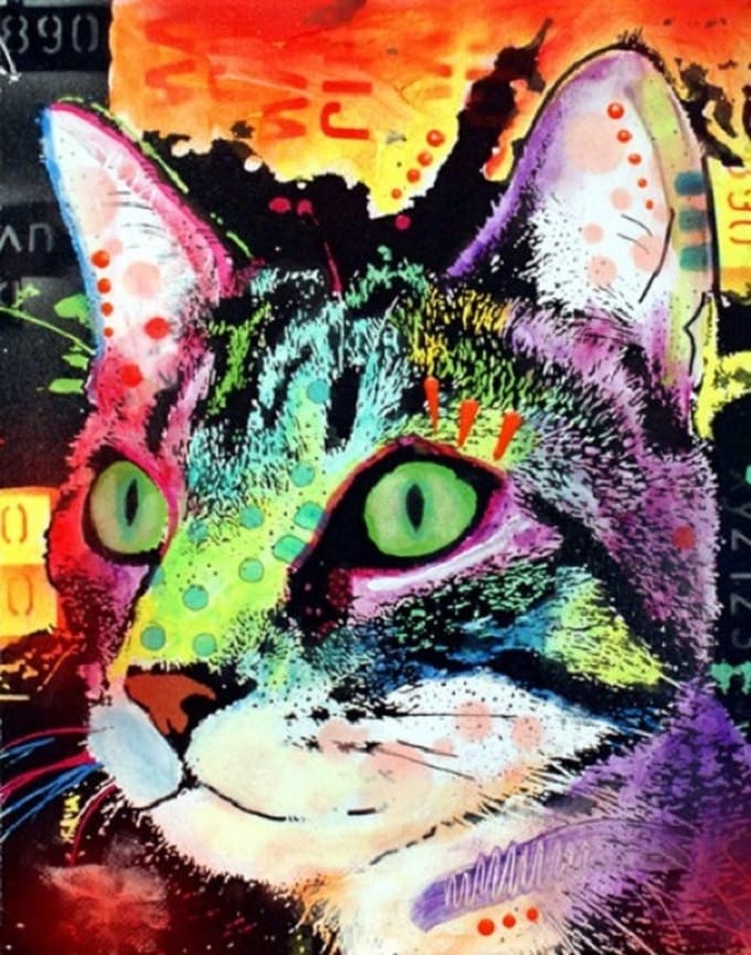 Diamond Painting Set Cat 40x30cm Full size ronde steentjes