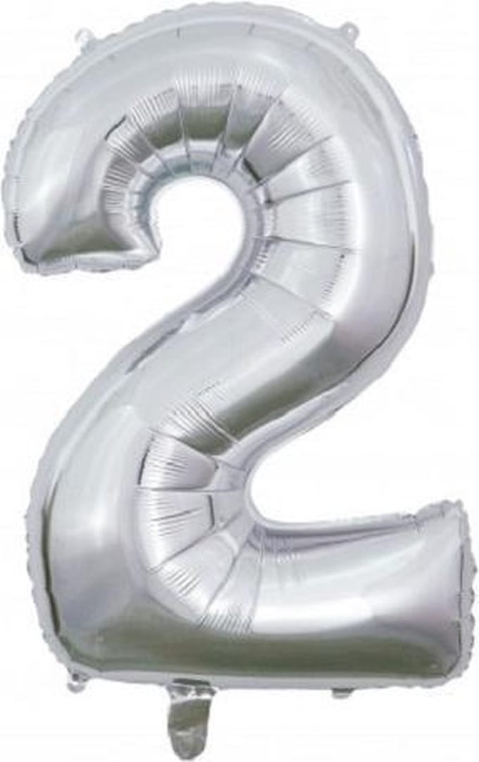 Wefiesta Cijferballon 2 Folie 66 Cm Zilver