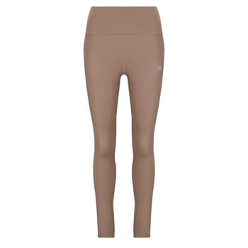 New Balance High Rise Legging Leggings Dames - Bruin - Maat S - Poly Jersey