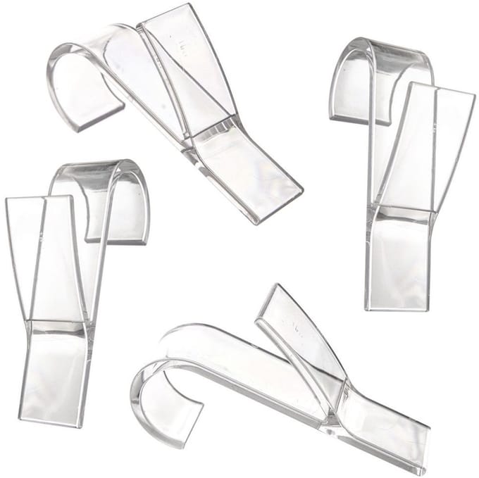 Crochets de suspension pour serviettes de salle de bain et radiateurs en plastique transparent Orion Lot de 4 pièces 6 cm
