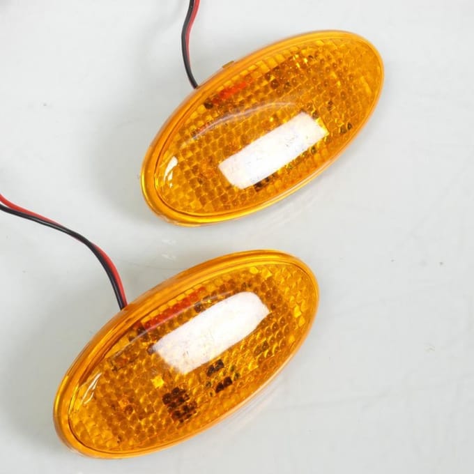 Clignotant œil de chat orange à LED pour auto moto scooter quad feu décoratif