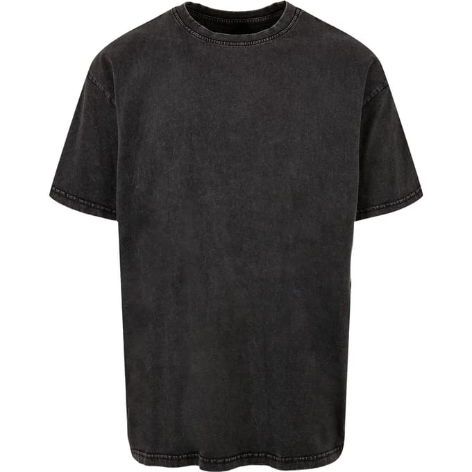 Merchcode - Love Yourself First Acid Washed Heavy Oversize Heren Tshirt - S - Zwart