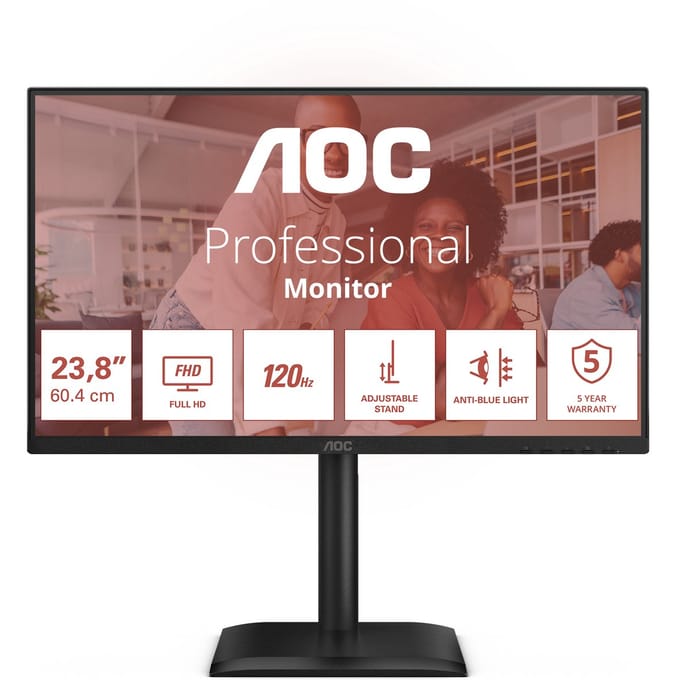 AOC E4 24E4CV computer monitor 60,5 cm (23.8) 1920 x 1080 Pixels Full HD LED Zwart