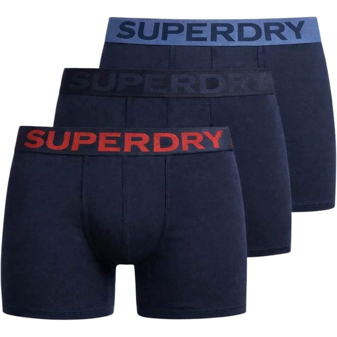 Superdry BOXER TRIPLE PACK Heren Onderbroek - Raven Black Marl
