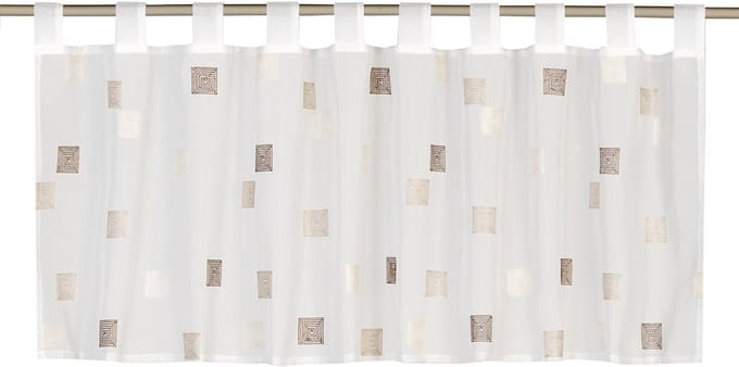 Elbersdrucke Bistro Gordijn Quadro 48x140 cm wit-bruin transparant