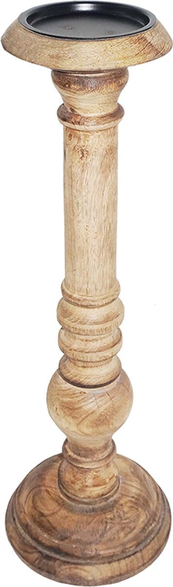 kandelaar mango hout bol h30 dia 11cm