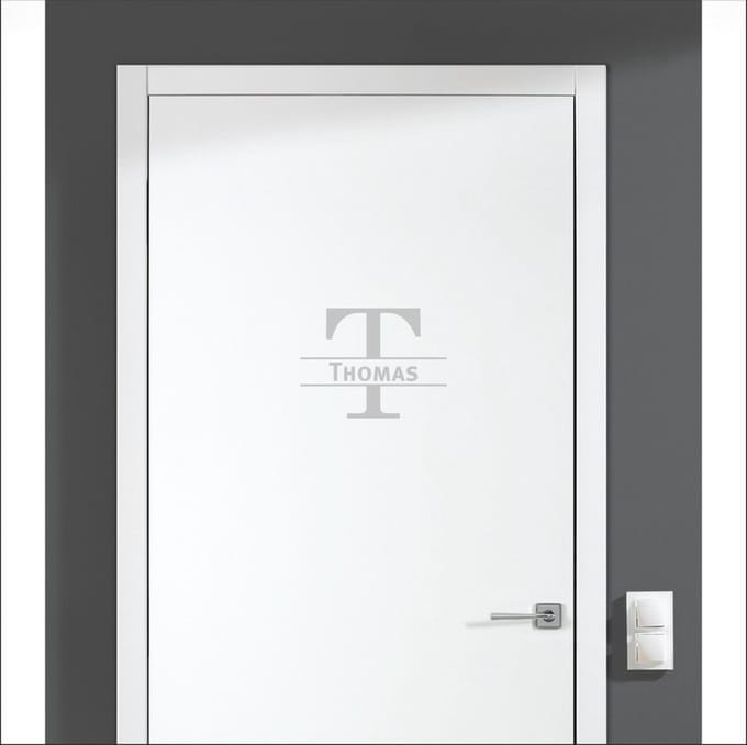 Deursticker Met Naam -  Thomas - Zilver