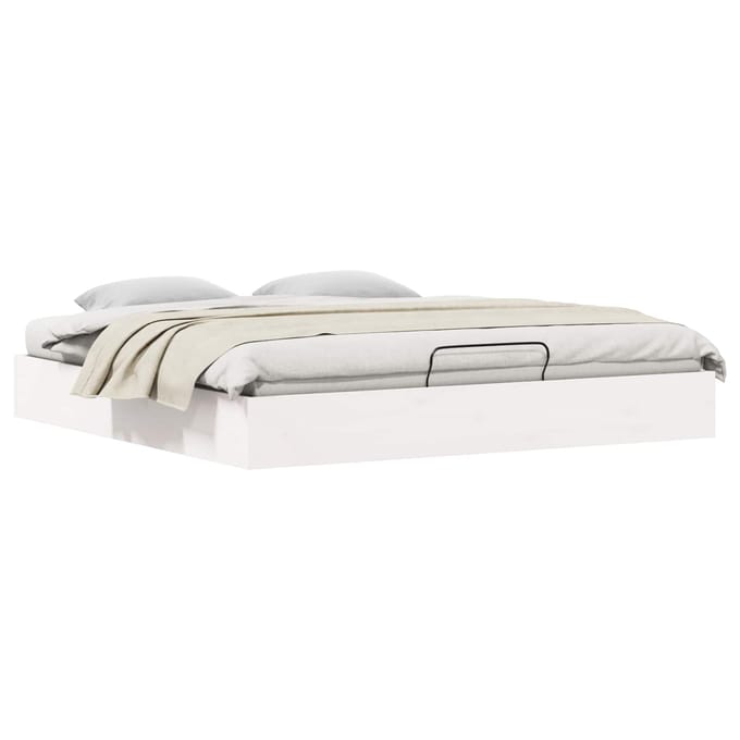 vidaXL - Ottoman - bedframe - met - opbergruimte - Wit - 180 - x - 200 - cm