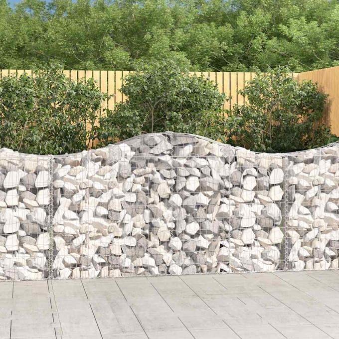 vidaXL Schanskorven 13 st gewelfd 200x30x100/120 cm ijzer