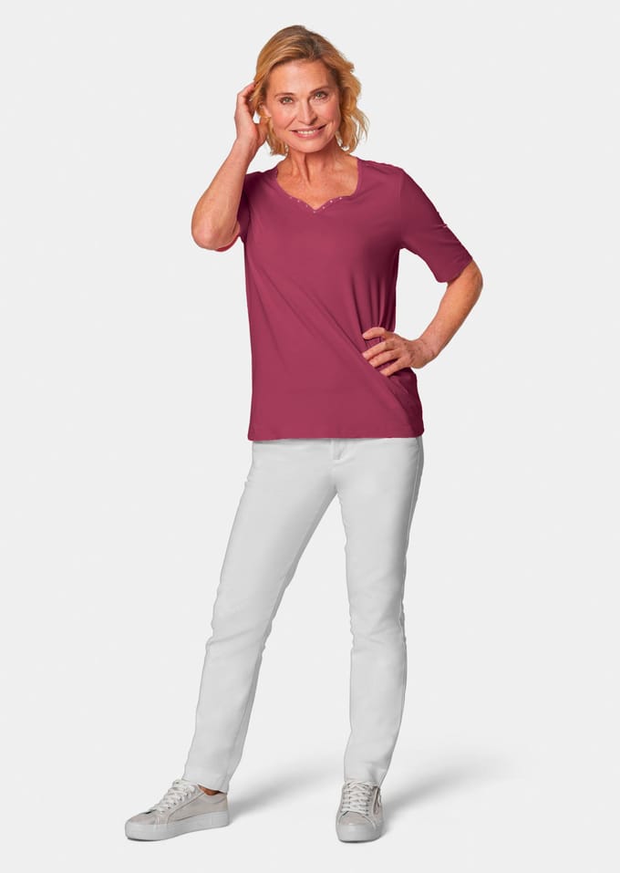 Goldner T-shirt Korte mouw basic shirt van katoen