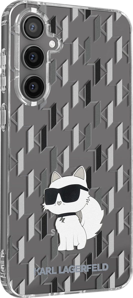 Karl Lagerfeld Monogram Choupette Back Cover - Geschikt voor Samsung Galaxy S23 FE (S711) - Transparant