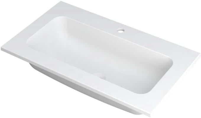 INK Faktor Wastafel Polystone Centraal met 1 Kraangat - 800x450x15 mm - Mat Wit