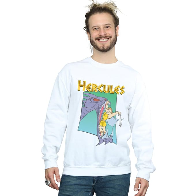Disney Heren Hercules Hydra Fight Sweatshirt (Wit)