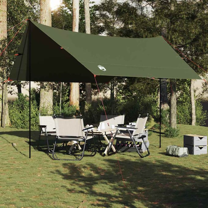 vidaXL - Kampeerluifel - waterdicht - 462x306x211 - cm - olijfgroen