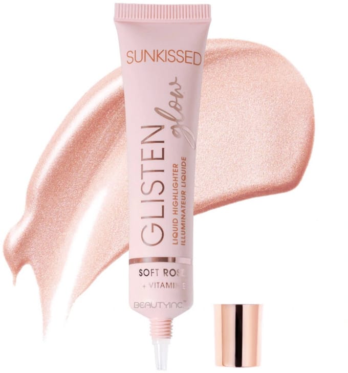 Sunkissed Glisten Glow Liquid Highlighter - Soft Rose - Vegan