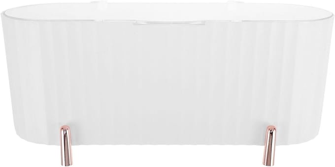 Cosmetica Opberger - Make-up Organizer - Bureau Badkamer - Transparant Zichtbaar - 20.5 cm Lengte - Wit