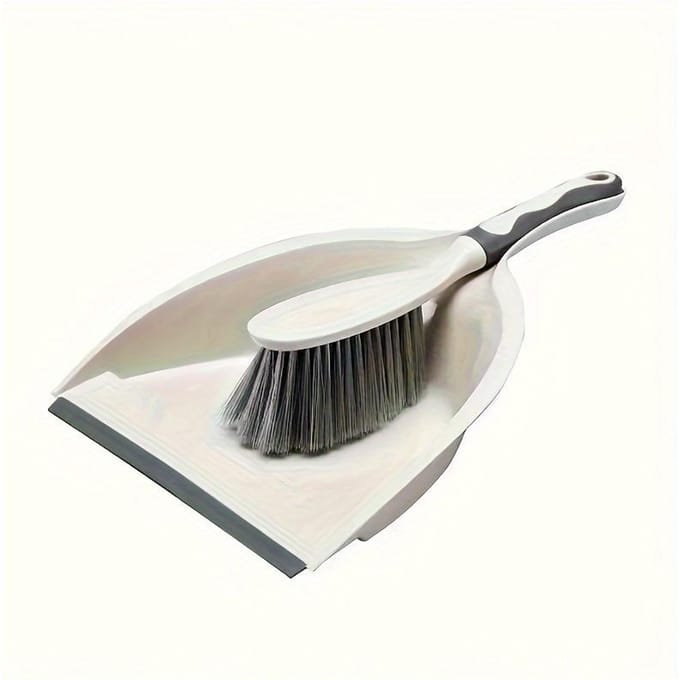 Draagbare Mini Bezem en Stoffer Set voor Huis Kantoor Bureau Schoonmaakborstel white