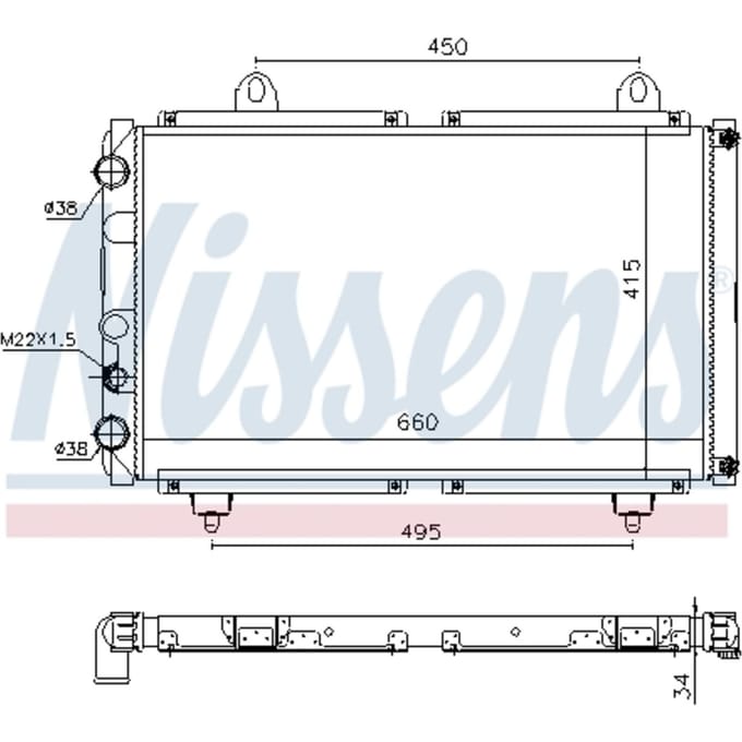 Radiator, motorkoeling NISSENS 63558