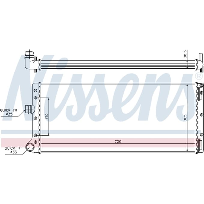 Radiator, motorkoeling NISSENS 61887