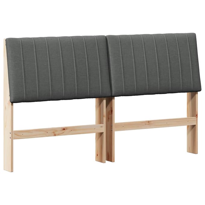 vidaXL Gestoffeerd hoofdbord Donkergrijs 150 cm Massief grenenhout