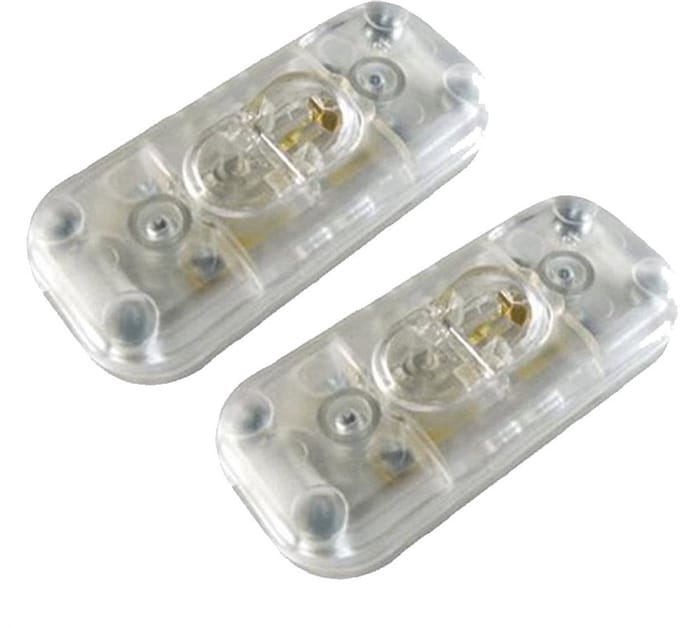 Orbit Electronic Snoerschakelaar - Aan of Uit - 6x2,5x2cm - 2A 250V - Transparant - Per 2 stuk(s)