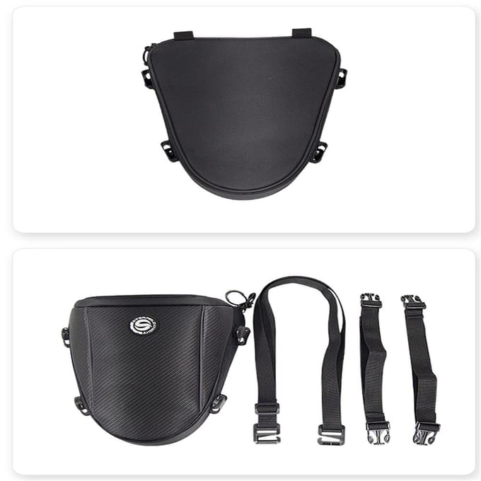 Sac de queue de moto noir, sac de siège arrière, sac à dos d'épaule, sac de tourisme étanche black