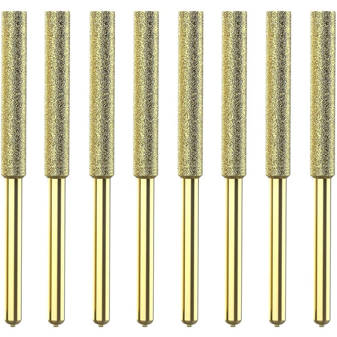 8 stuks kettingzaagbits titanium vergulde diamantslijper hoge hardheid elektrische kettingzaagvijl 4mm