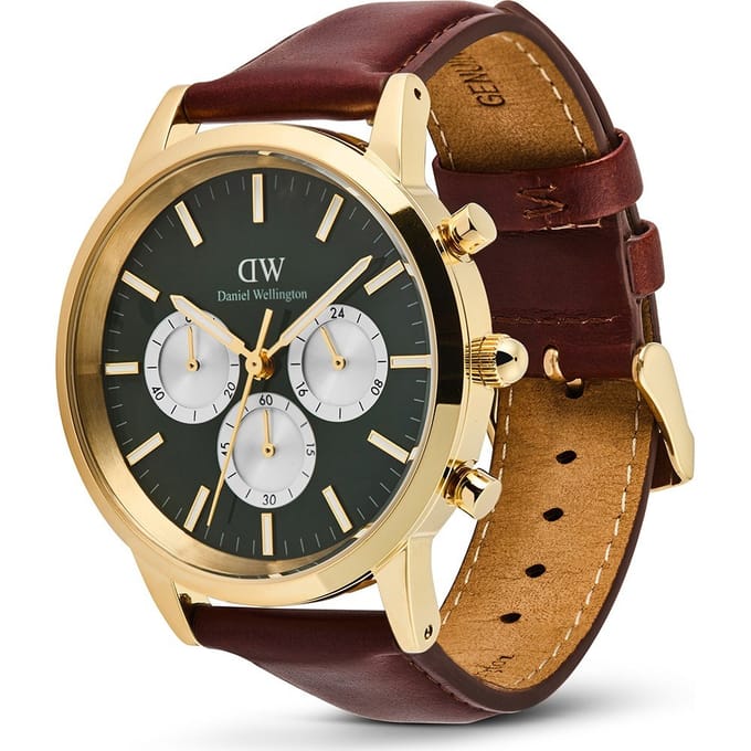 Daniel Wellington DW Watch Iconic Chronograph St Mawes Emerald Panda Gold 42mm