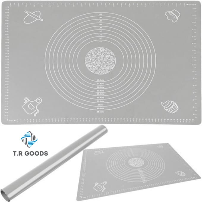 T.R Goods XXL Siliconen Deegmat 64 x 45 cm – Antislip, Hittebestendig & Maatverdeling