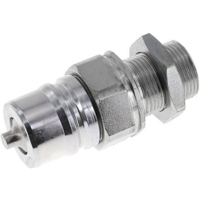 Stalen DN 25 Hydraulische Koppeling Insteeknippel 22 mm L Knelring Schotkoppeling ISO 7241-1 A/8434-1 D 34.3mm