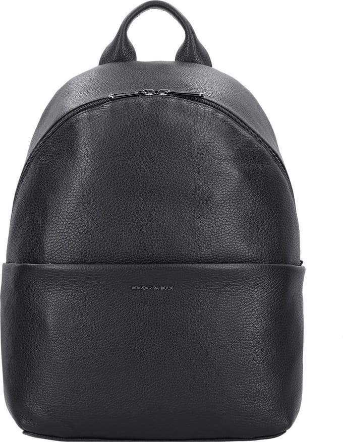 MANDARINA DUCK Leren Rugzak met laptopvak Mellow Leather Backpack Nero Zwart