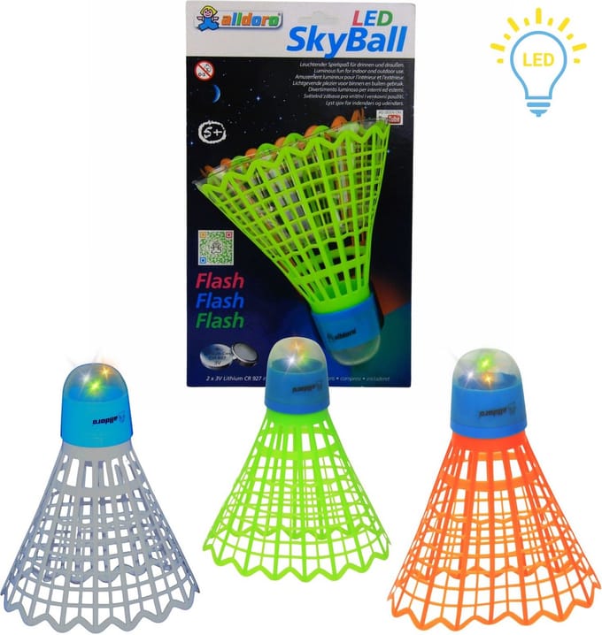Alldoro Mega Led Shuttle,17,5cm, Assorti, 3 Kleuren LED, Shuttle, Incl Batterijen