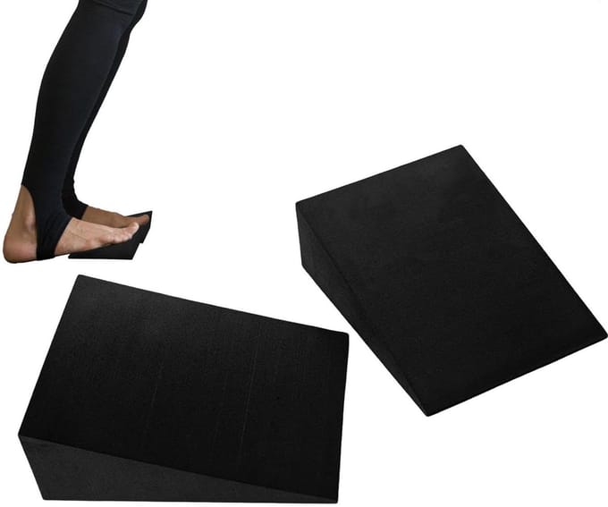 Squat Wedge Block - Schuin Board - Knie Over Tenen Training - Antislip Hiel Stabiliteit - 115x9x3cm - Zwart
