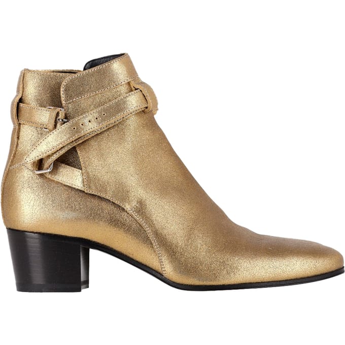 Saint Laurent Wyatt 40 Jodhpur Enkelboots in Gouden Leer