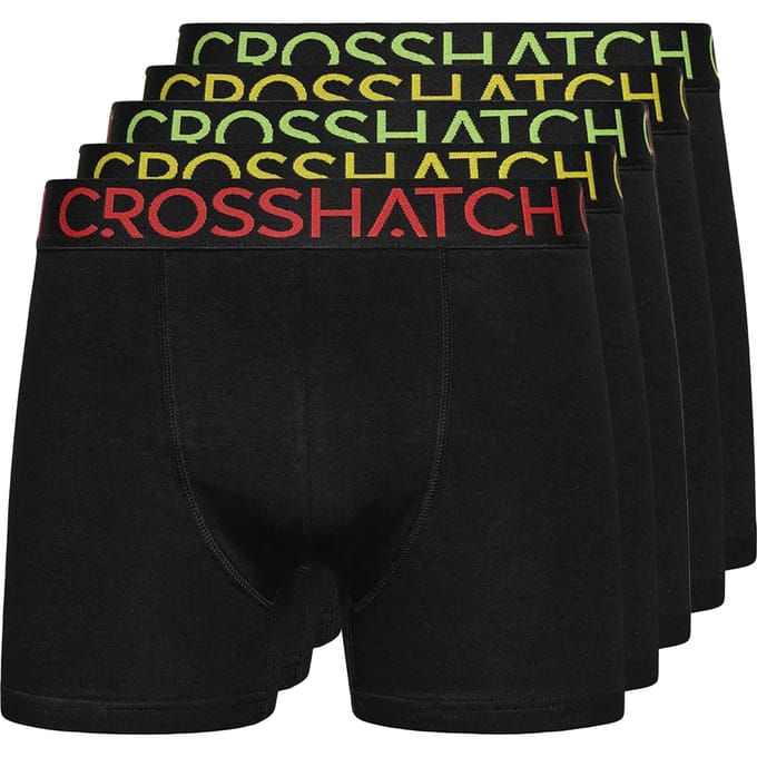 Crosshatch Heren Chasma Boxershorts (Set van 5) (Zwart)