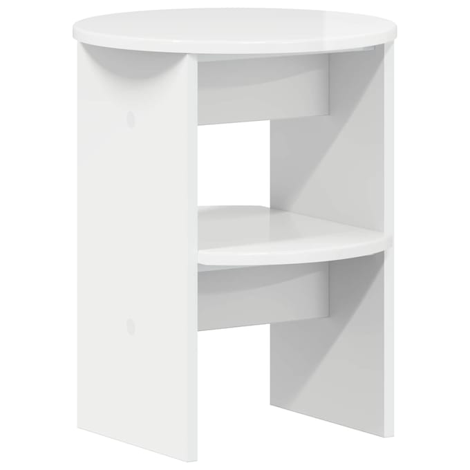 vidaXL - Bijzetkast - Hoogglans - Wit - Ø40 - x - 50 - cm - Geconstrueerd - hout