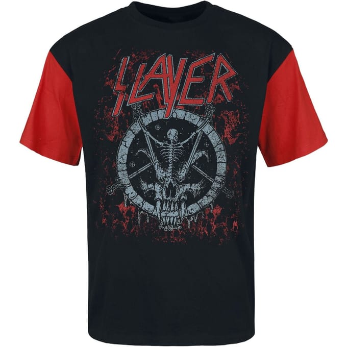 Slayer T-shirt - Circle - S tot M - voor Mannen - zwart-rood