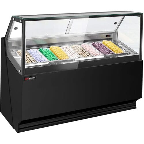 GGM Gastro Eistheke THEO - 1771mm - Umluft - für 9x 5 Liter Eisbehälter - Schwarz