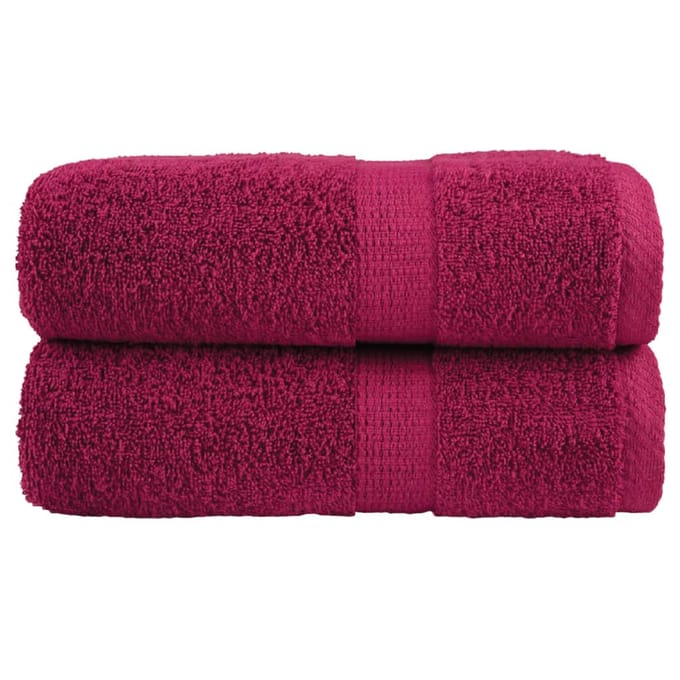 vidaXL - Gastendoekjes - SOLUND - 2 - st - 600 - g/m² - 30x50 - cm - bordeauxrood