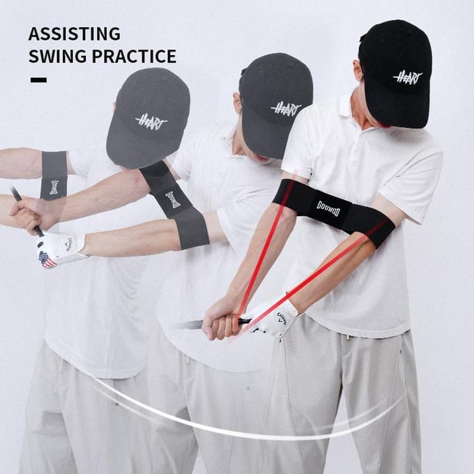 Zwarte Golf Swing Trainingshulp Correctieve Armband Riem voor Buiten Oefeningen black