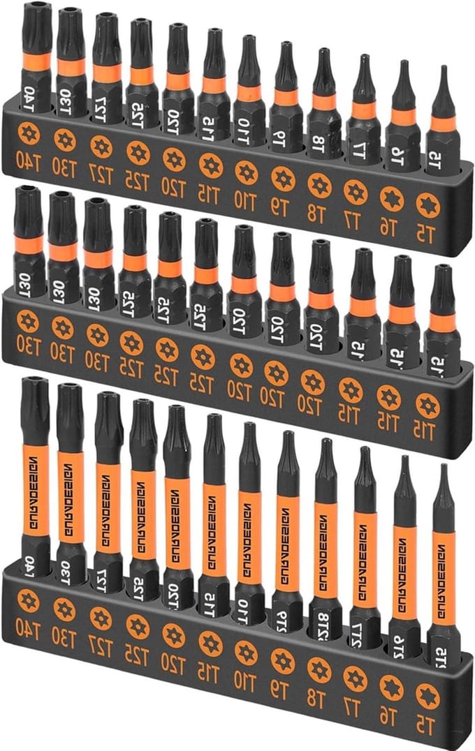 Torx Bits Set - Veiligheidsbits Ster - Schroefwerk Klussen - S2 Gelegeerd Staal - 36 Delig - Zilver