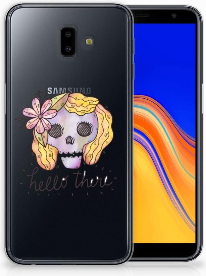 Silicone Back Case Samsung Galaxy J6 Plus (2018) Boho Skull
