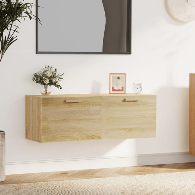 vidaXL - Wandkast - 100x36,5x35 - cm - bewerkt - hout - sonoma - eikenkleurig
